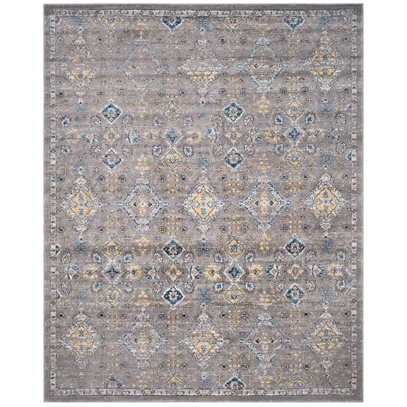 SAFAVIEH Evoke Stamen Bordered Area Rug, Dark Grey/Yellow, 10' x 14'