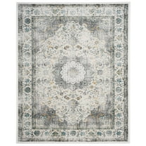 SAFAVIEH Evoke Teale Bordered Area Rug, Grey/Gold, 10' x 14'