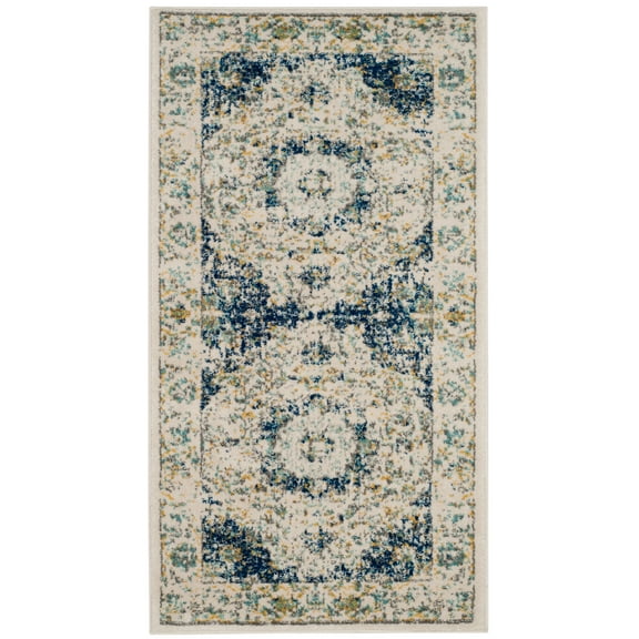 SAFAVIEH Evoke Teale Bordered Area Rug, Ivory/Grey, 2'2" x 4'