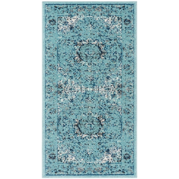 SAFAVIEH Evoke Teale Bordered Area Rug, Light Blue, 2'2" x 4'