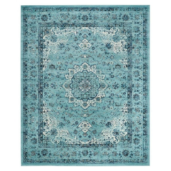 SAFAVIEH Evoke Teale Bordered Area Rug, Light Blue, 8' x 10'