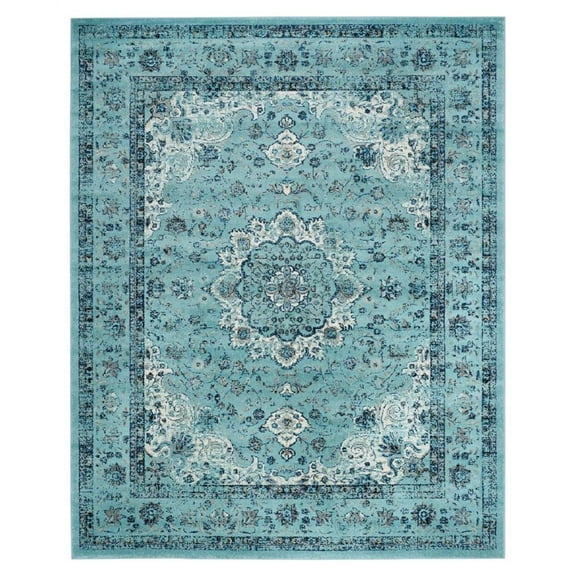 SAFAVIEH Evoke Teale Bordered Area Rug, Light Blue, 8' x 10'