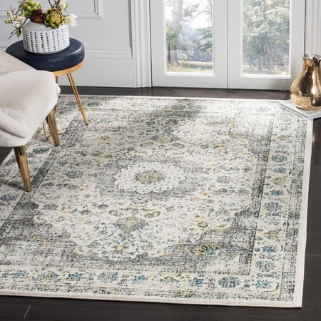 Safavieh Evoke Teale Bordered Area Rug, Gray/Gold, 5'3" x 7'6"
