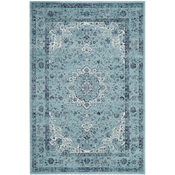 SAFAVIEH Evoke Teale Traditional Bordered Area Rug, Light Blue, 5'1" x 7'6"