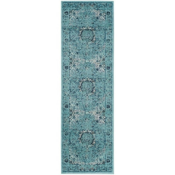 SAFAVIEH Evoke Teale Traditional Bordered Area Rug, Light Blue, 9' x 12'
