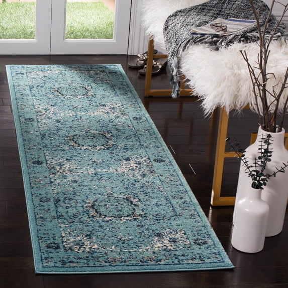 Safavieh Evoke Teale Bordered Runner Rug, Light Blue, 2'2" x 9'