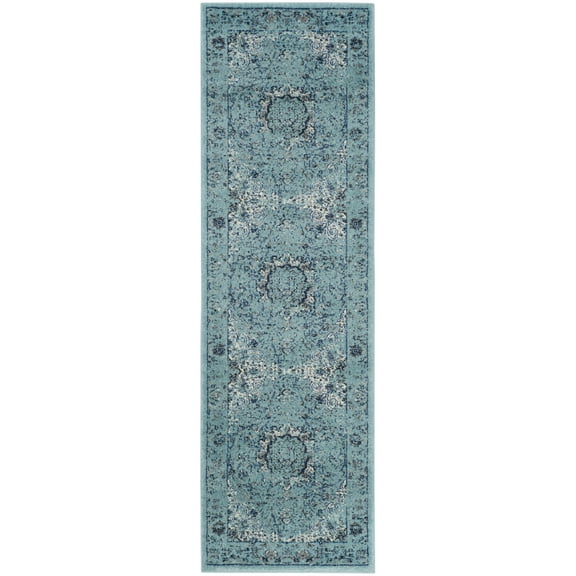 SAFAVIEH Evoke Teale Traditional Bordered Runner Rug, Light Blue, 2'2" x 9'