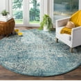 thumbnail image 1 of SAFAVIEH Round Rug 5'3" - Evoke Collection - Traditional Design, Blue & Ivory, Non-Shedding & Easy Cleaning, Ideal for Living Room, Bedroom, Dining Space, 1 of 12