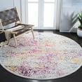 thumbnail image 1 of SAFAVIEH Round Rug 6'7" - Evoke Collection - Traditional Design, Ivory & Fuchsia, Non-Shedding & Easy Cleaning, Ideal for Living Room, Bedroom, Dining Space, 1 of 11