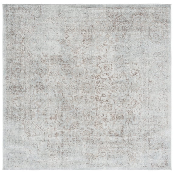 SAFAVIEH Evoke Trena Floral Area Rug, Ivory/Taupe, 6'7" x 6'7" Square