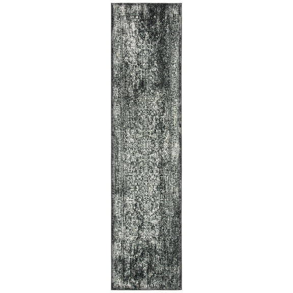 SAFAVIEH Evoke Trena Floral Runner Rug, Black/Grey, 2'2" x 17'