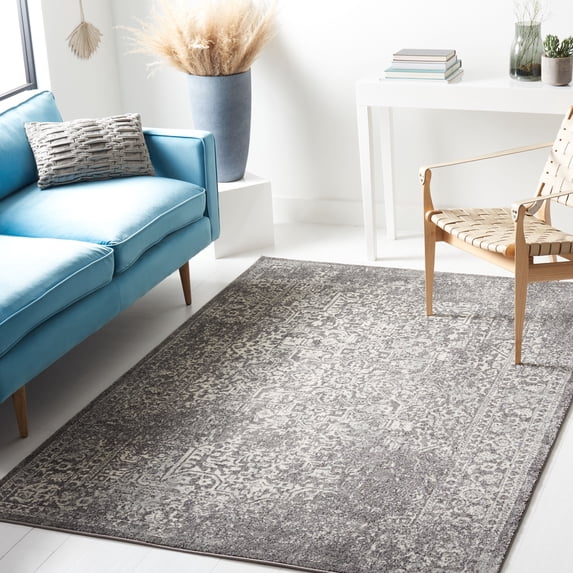 SAFAVIEH Accent Rug 3x5 - Evoke Collection - Traditional Design, Grey & Ivory, Non-Shedding & Easy Cleaning, Ideal for Living Room, Bedroom, Dining Space, Entryway, Bathroom, Bedside