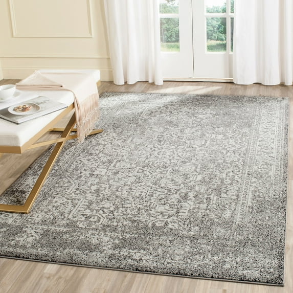 SAFAVIEH Evoke Trena Traditional Distressed Area Rug, Grey/Ivory, 5'1" x 7'6"