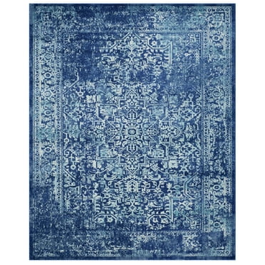 SAFAVIEH Evoke Trena Traditional Distressed Area Rug, Navy/Ivory, 11' x 15'