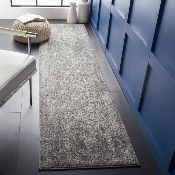 SAFAVIEH Runner Rug 2'2"x13' - Evoke Collection - Traditional Design, Grey & Ivory, Non-Shedding & Easy Cleaning, Ideal for Living Room, Bedroom, Dining Space, Entryway, Hallway, Kitchen