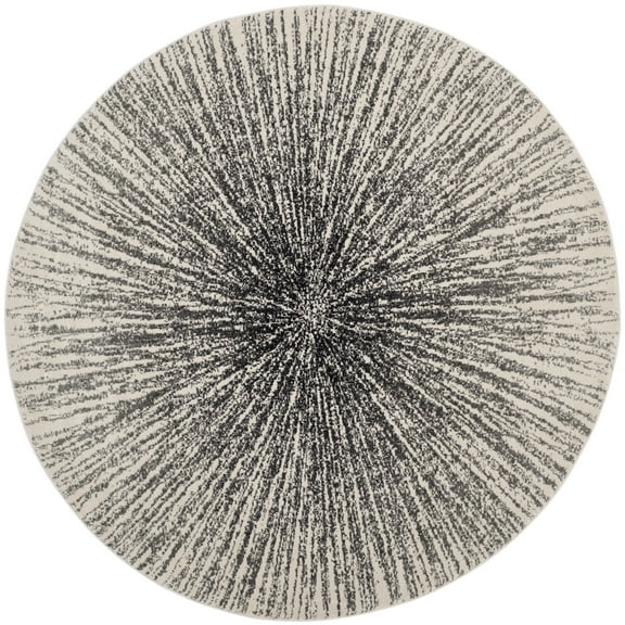 SAFAVIEH Evoke Vana Abstract Area Rug, Black/Ivory, 8' x 8' Round