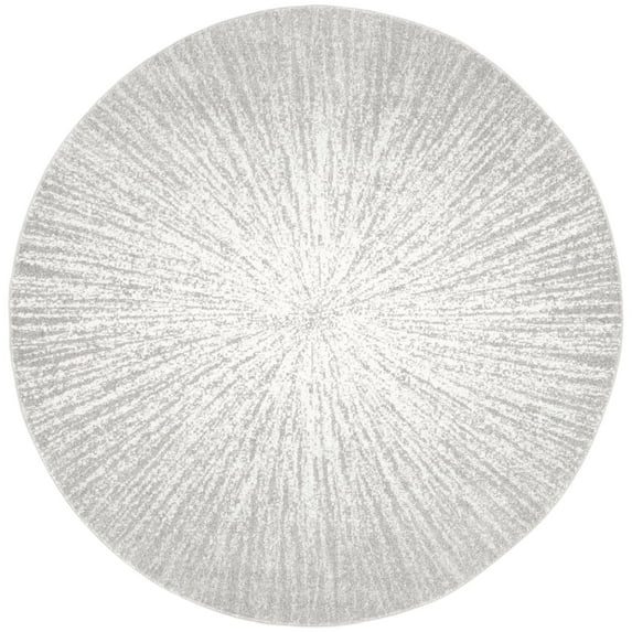 SAFAVIEH Evoke Vana Abstract Area Rug, Dark Grey/Ivory, 5'3" x 5'3" Round