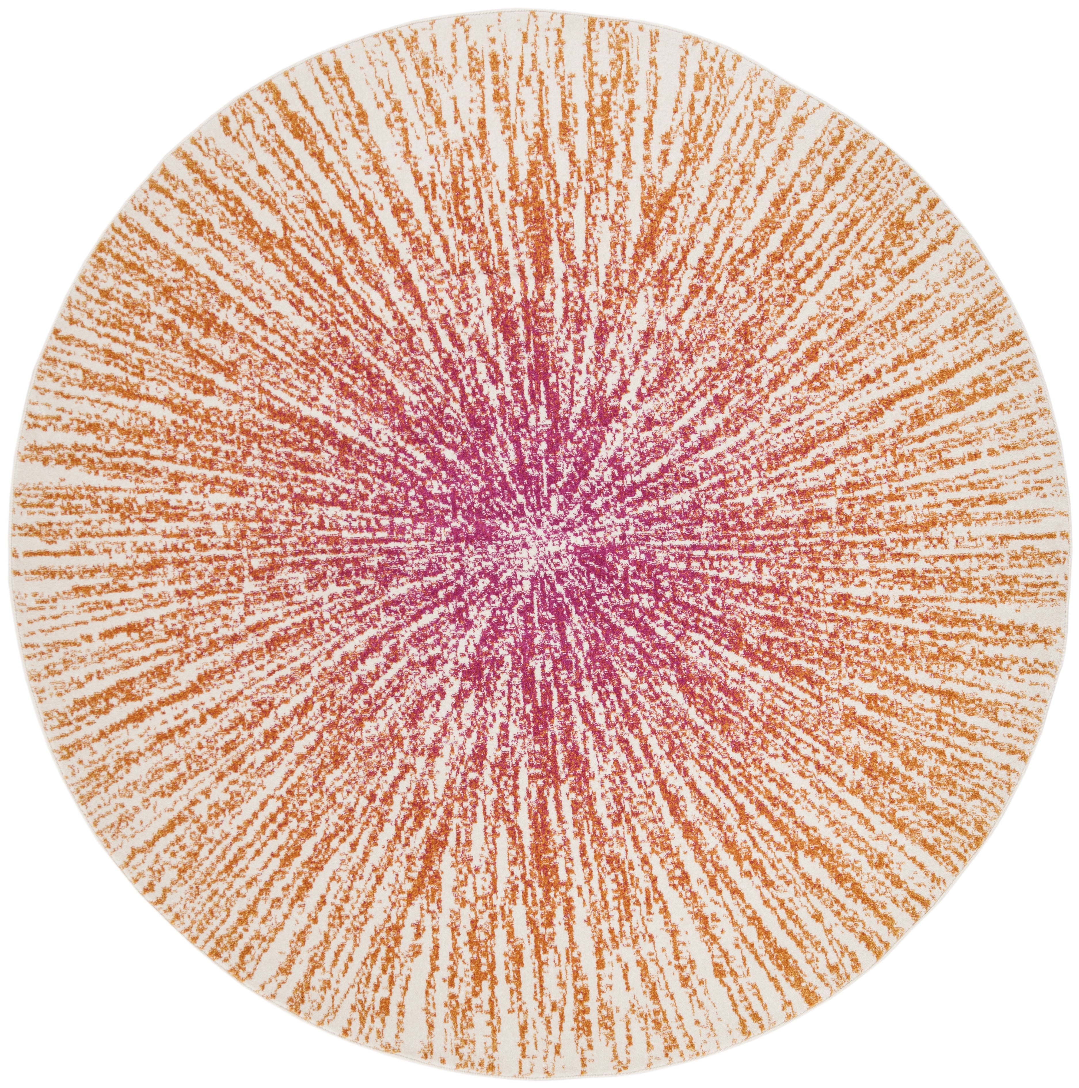 SAFAVIEH Evoke Vana Abstract Area Rug, Fuchsia/Cream, 3' x 3' Round