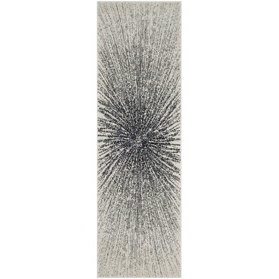 SAFAVIEH Evoke Vana Abstract Runner Rug, Black/Ivory, 2'2" x 5'