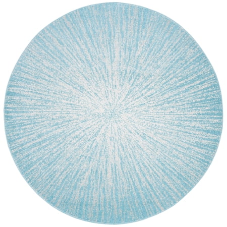 SAFAVIEH Evoke Vana Abstract Area Rug, Aqua/Ivory, 3' x 3' Round
