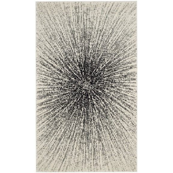 SAFAVIEH Evoke Vana Abstract Area Rug, Black/Ivory, 3' x 5'