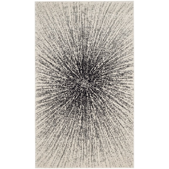SAFAVIEH Evoke Vana Abstract Area Rug, Black/Ivory, 4' x 6'