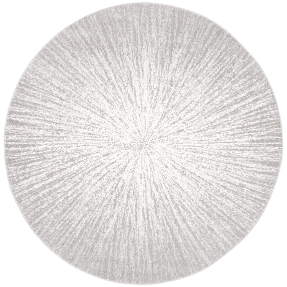 SAFAVIEH Evoke Vana Abstract Area Rug, Dark Grey/Ivory, 6'7" x 6'7" Round