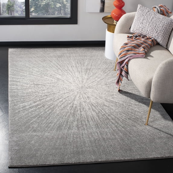 SAFAVIEH Evoke Vana Abstract Area Rug, Dark Grey/Ivory, 6'7" x 9'