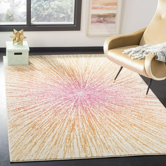 SAFAVIEH Evoke Vana Abstract Area Rug, Fuchsia/Cream, 4' x 6'