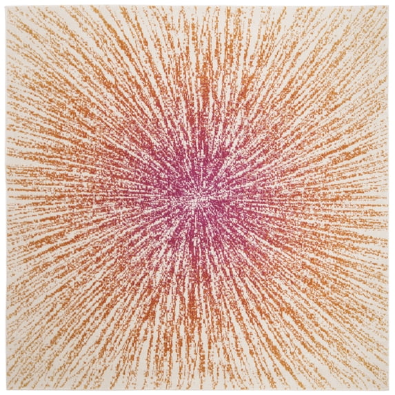 SAFAVIEH Evoke Vana Abstract Area Rug, Fuchsia/Cream, 6'7" x 6'7" Square
