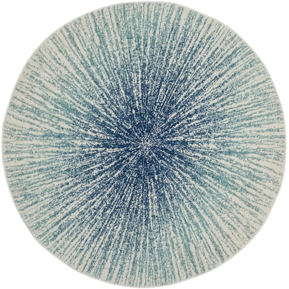 SAFAVIEH Evoke Vana Abstract Area Rug, Royal/Ivory, 5'3" x 5'3" Round