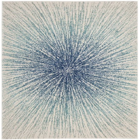 SAFAVIEH Evoke Vana Abstract Area Rug, Royal/Ivory, 6'7" x 6'7" Square
