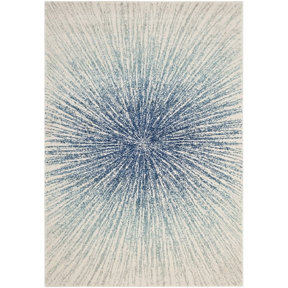 SAFAVIEH Evoke Vana Abstract Area Rug, Royal/Ivory, 6'7" x 9'