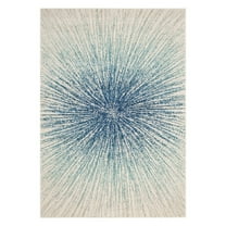 SAFAVIEH Evoke Vana Abstract Sunburst Area Rug, Royal/Ivory, 6'7" x 9'