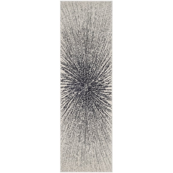 SAFAVIEH Evoke Vana Abstract Runner Rug, Black/Ivory, 2'2" x 15'