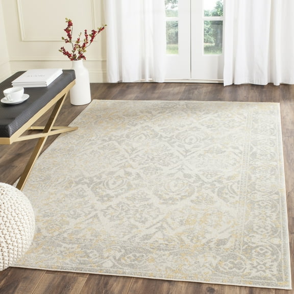 SAFAVIEH Evoke Varden Bordered Area Rug, Ivory/Gray, 8' x 10'