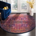 thumbnail image 1 of SAFAVIEH Evoke Westley Bordered Area Rug, Blue/Fuchsia, 5'3" x 5'3" Round, 1 of 8