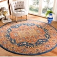 thumbnail image 1 of SAFAVIEH Evoke Westley Bordered Area Rug, Blue/Orange, 6'7" x 6'7" Round, 1 of 9