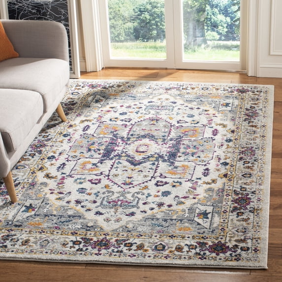 SAFAVIEH Evoke Westley Bordered Area Rug, Ivory/Gray, 3' x 5'