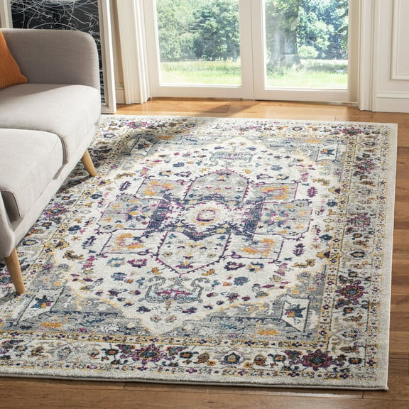 SAFAVIEH Evoke Westley Bordered Area Rug, Ivory/Gray, 8' x 10'