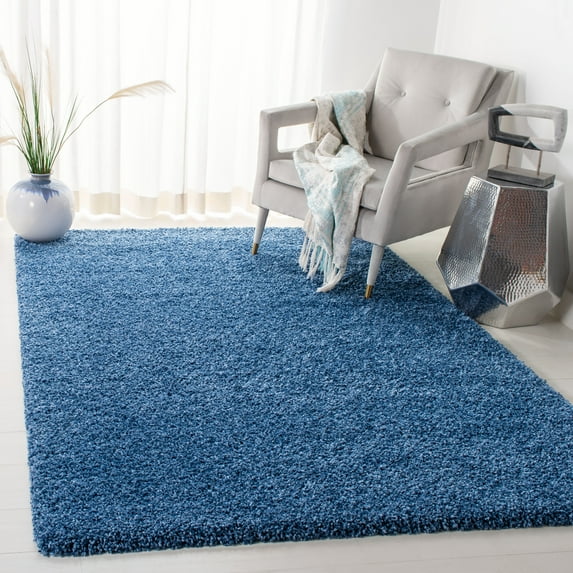 Safavieh Evolution Rothesay Solid Shag Area Rug, Blue, 6'7" x 6'7" Square