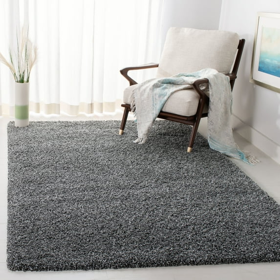 Safavieh Evolution Rothesay Solid Shag Area Rug, Dark Gray, 6'7" x 6'7" Square