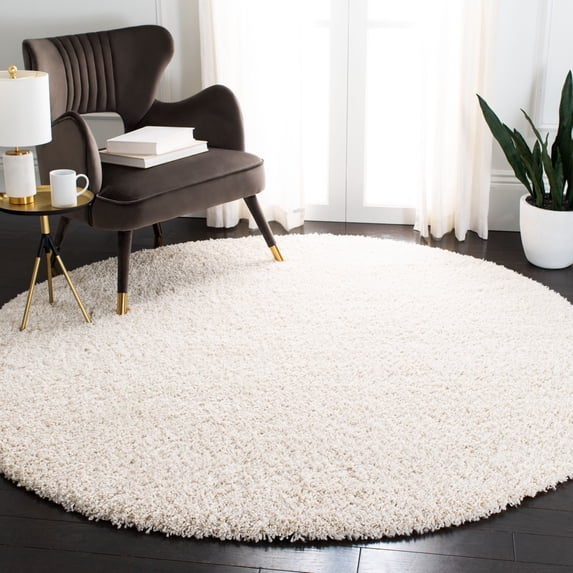Safavieh Evolution Rothesay Solid Shag Area Rug, Ivory, 6'7" x 6'7" Round