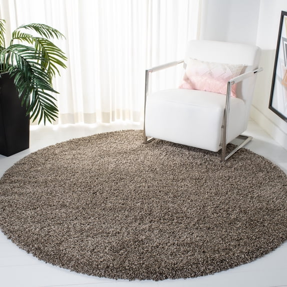 Safavieh Evolution Rothesay Solid Shag Area Rug, Brown, 6'7" x 6'7" Round