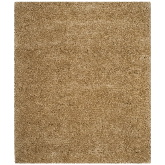 SAFAVIEH Express Juan Solid Plush Polyester Shag Area Rug, Beige, 5' x 8'