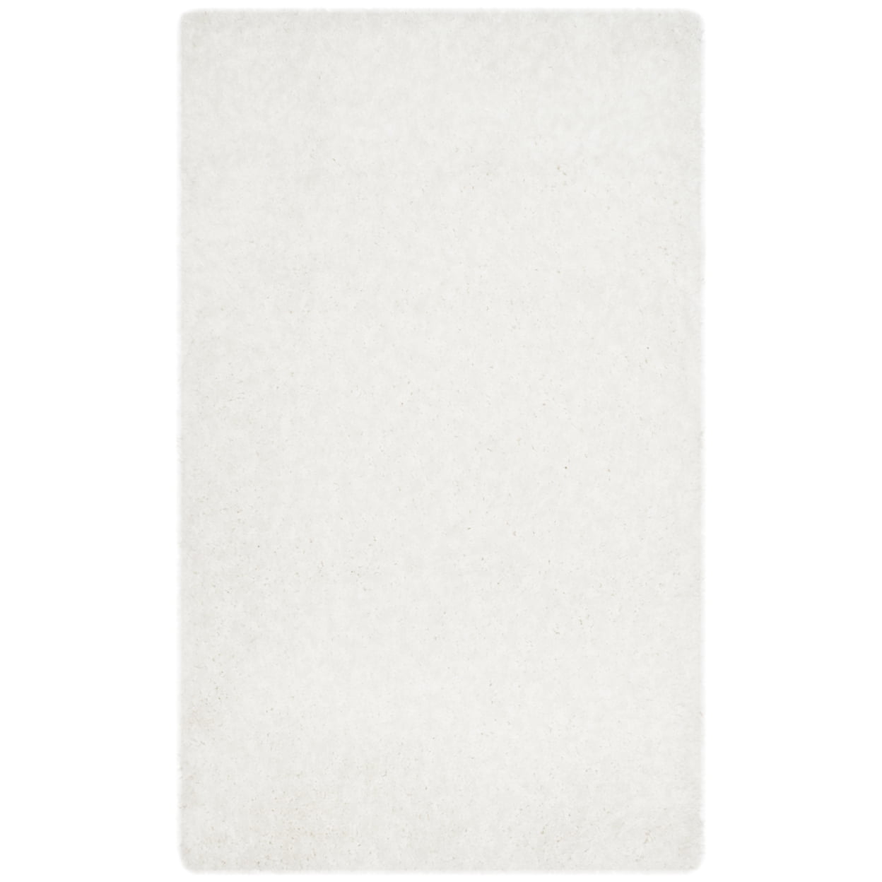 SAFAVIEH Express Juan Solid Plush Polyester Shag Area Rug, Ivory, 3' x 5'