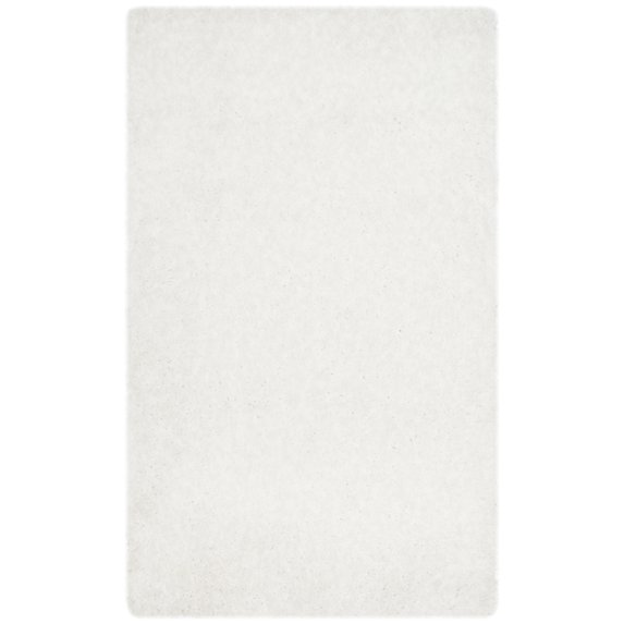 SAFAVIEH Express Juan Solid Plush Polyester Shag Area Rug, Ivory, 4' x 6'
