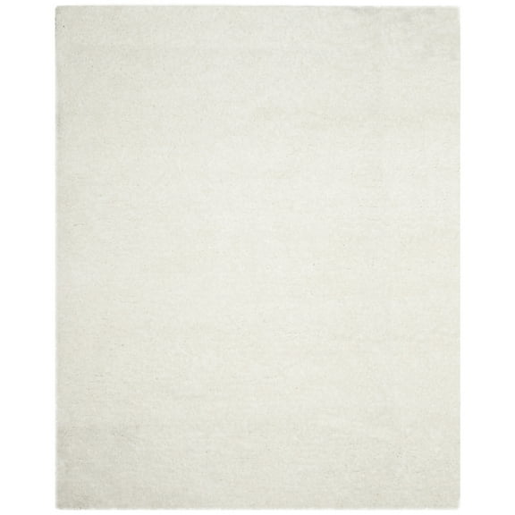 SAFAVIEH Express Juan Solid Plush Polyester Shag Area Rug, Ivory, 8' x 10'