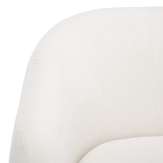 SAFAVIEH Ezro Upholstered Tufted Accent Chairs, Cream/Black (31 in. W x 32.7 in. D x 33.5 in. H)