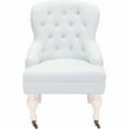 thumbnail image 1 of SAFAVIEH Falcon Traditional Tufted Arm Chair w/ Casters, Robins Egg Blue, 1 of 3